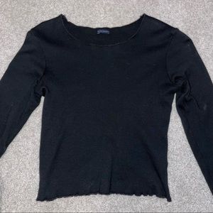 Womens Brandy Melville Lettuce edge longsleeve